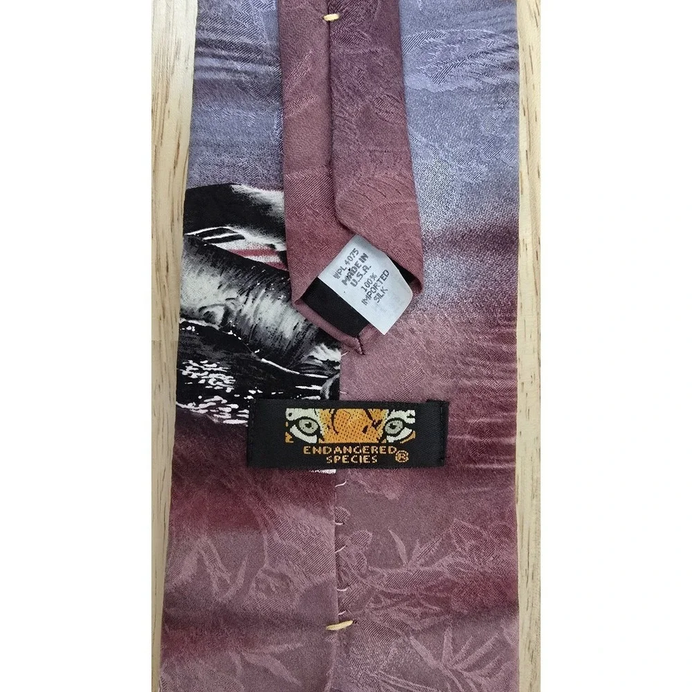 Endangered Species Sea Otter Silk Necktie Purple Novelty Animal Print Tie OS